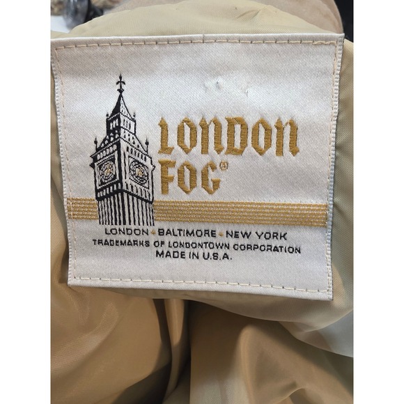 London Fog Double Breasted Trench Coat Beige Belted Full Length Women 10 Petite - Picture 5 of 6